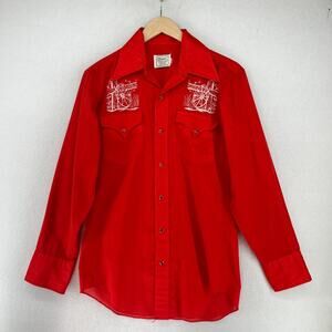 H BAR C Shirt Men S California Ranchwear Western 70s Long Tail Cowboy Pearl Snap